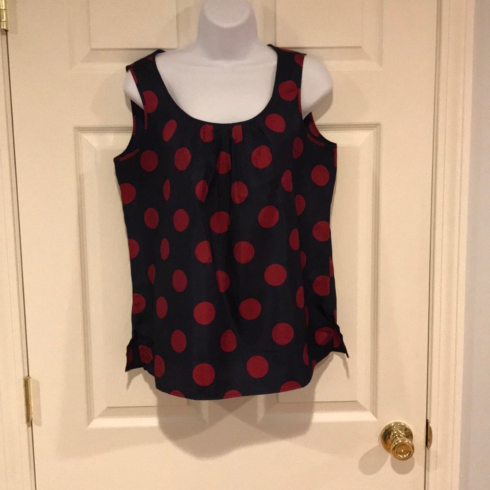 Talbots Large Red Polka Dot Blouse
